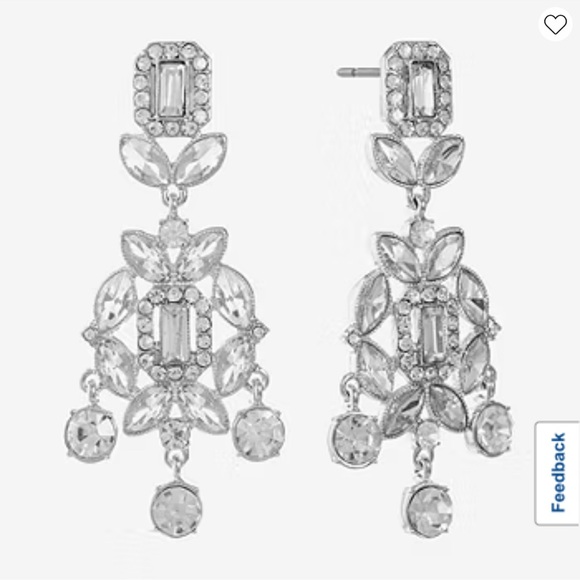 Monet Jewelry Timeless Silver Tone Womens Hypoallergenic Chandelier Earrings - Picture 3 of 13